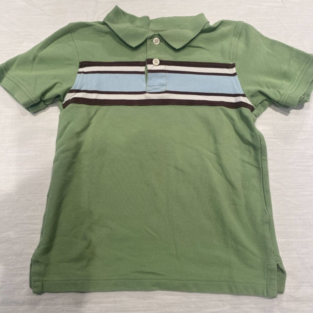 Boys Gymboree Green Brown Striped Shirt Size 6